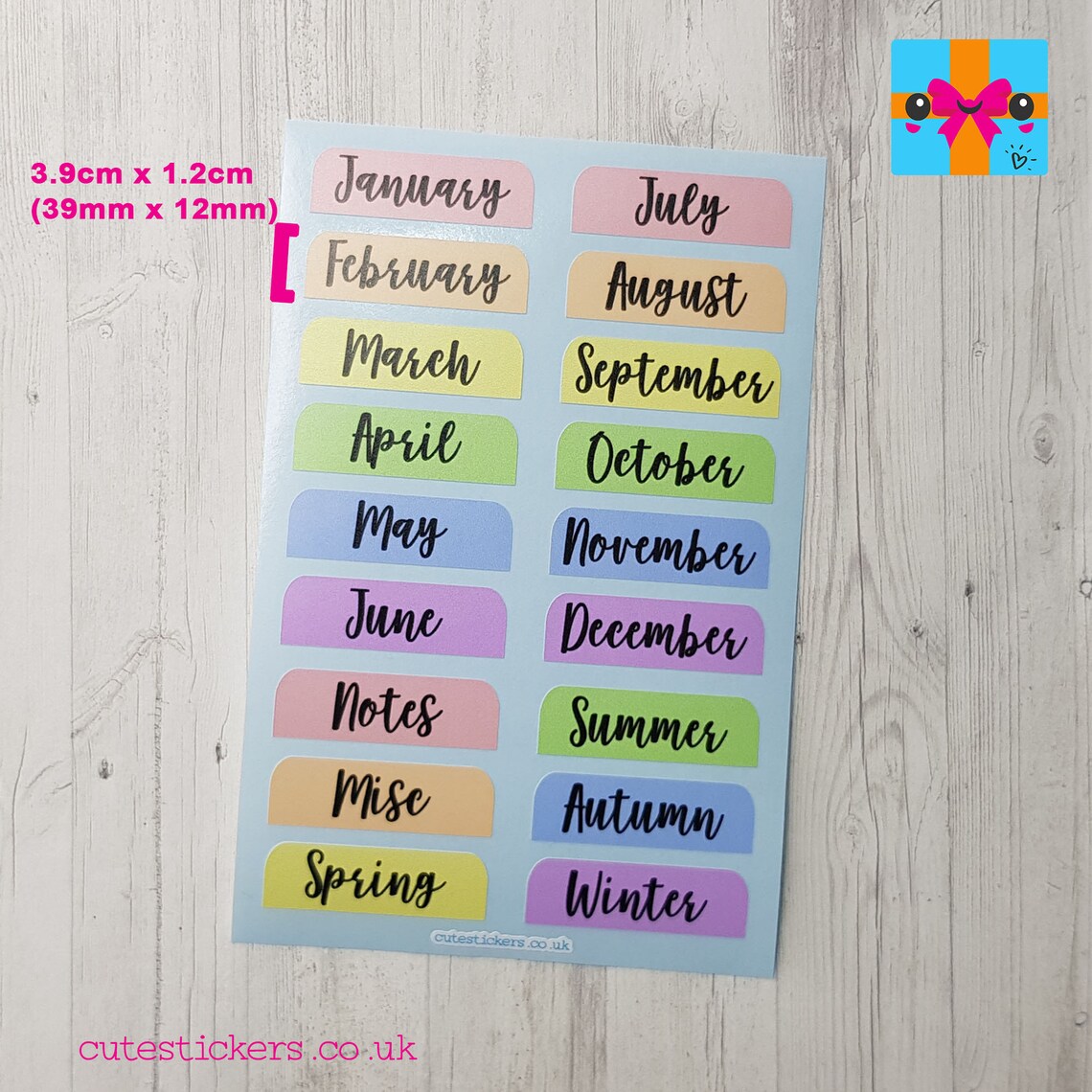 Months of the Year Planner Stickers / 18 Functional Month & Season ...