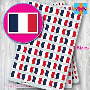 France French Flag Stickers / Tricolore Flag / 3 sizes: 10mm x 7mm, 15mm x 10mm, 20mm x 14mm / Diary Calendar Project