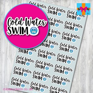 Cold Water Swim Planner Stickers / Cold Swim Reminder Stickers / Diary Calendar Matt Vinyl Stickers