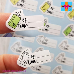 Baby Bottle Tracker Stickers / Baby Feeding Stickers / Baby Bottle Planner Stickers / Black & White or Multi Colour