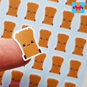 Brown Bin Planner Stickers / Wheelie Bin Stickers / Brown Bins / 42 Matte Vinyl Stickers