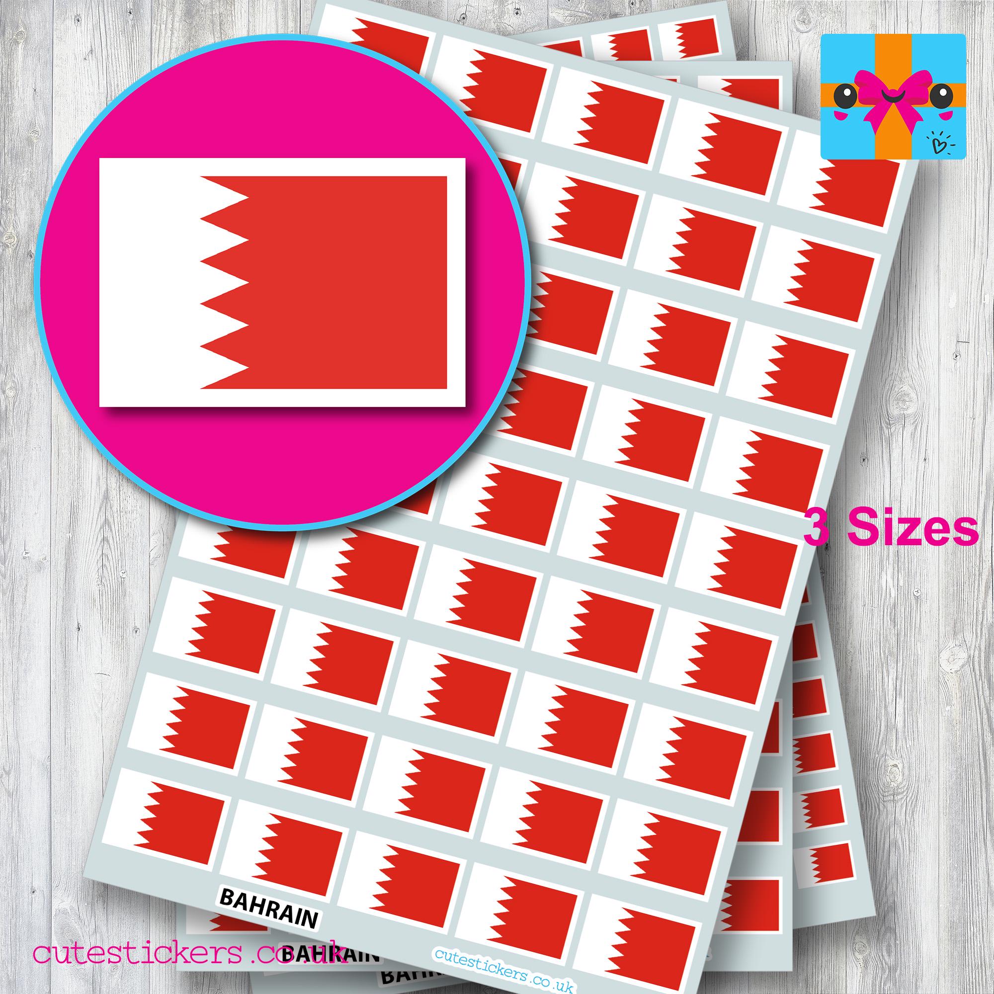 Bahrain Flag Stickers / Flag of Bahrain Stickers / 3 Sizes: 10mm X 7mm ...