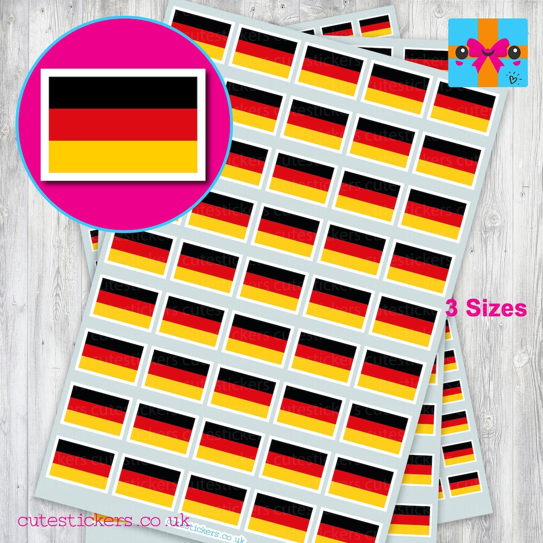 German Post Sticker German Germany Flag Stickers / 3 Sizes: 10mm X 7mm, 15mm X 10mm, 20mm X ...
