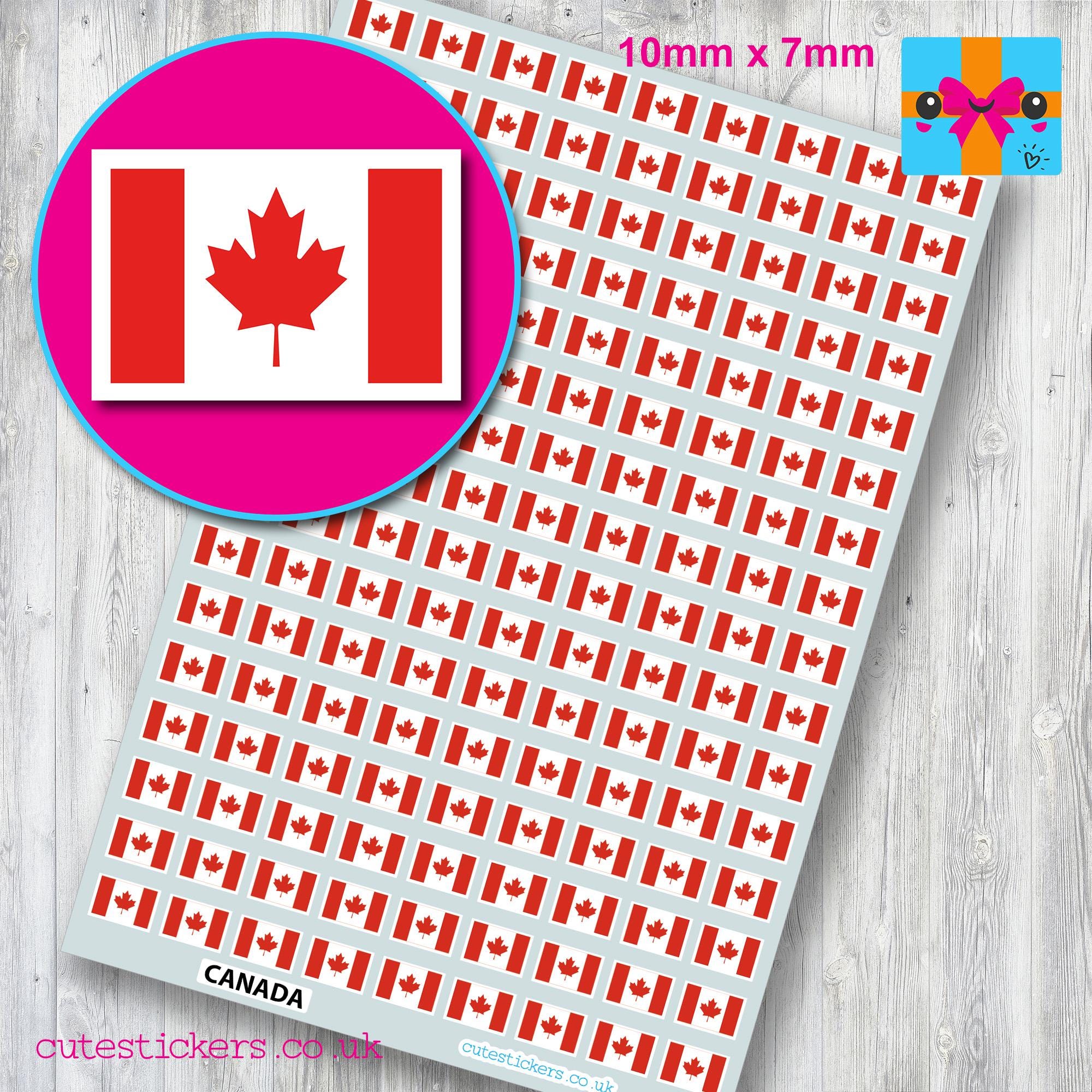 Canada Canadian Flag Stickers / 3 Sizes: 10mm X 7mm, 15mm X 10mm, 20mm ...