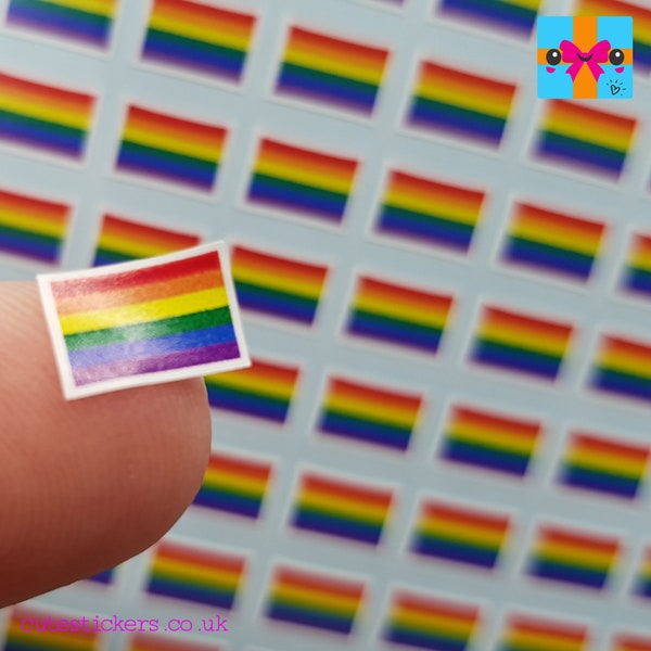 Rainbow Pride Flag Stickers LGBTQ+ / 144 Stickers / 1cm wide x 0.7cm high Pride Flag Stickers