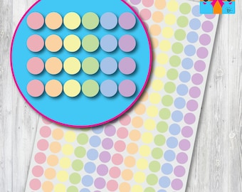 Dot Planner Stickers / 204 Multi Colour Dot Stickers / 7mm Diameter / Cute Stickers / Event, Journal, Diary, Calendar, Planner
