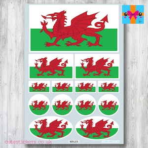 Welsh Pride CYMRU Map-Flag Bumper Sticker - 4.3" Vinyl Decal For Cars, Laptops & More