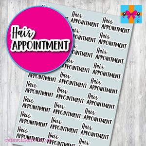 Hair Appointment Planner Stickers / Hair Appointment Reminder Stickers / Diary Calendar Matt Vinyl Stickers