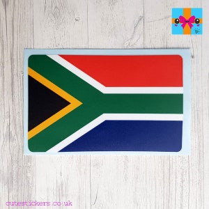 South African Flag Sticker / Gloss or Matt / Waterproof / 86 x 54 mm / SA Flag Mobile Phone Car Laptop Water Bottle Stickers