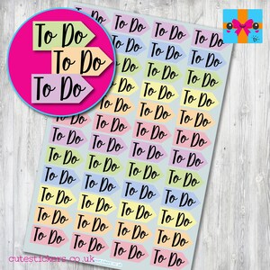 To Do Planner Stickers / To Do Tab Style Reminder Stickers / Matt Vinyl Stickers