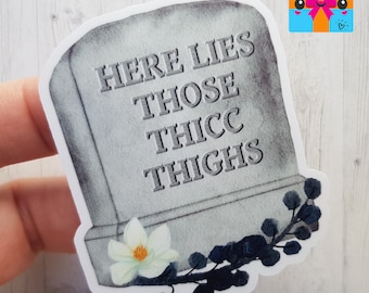 Thicc Thighs Monster Girl Stickers / Kindle Stickers / Goth Gravestone Sticker