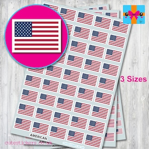 American Flag Stickers / US Flag Stickers / United States Flag / 3 sizes: 10mm x 7mm, 15mm x 10mm, 20mm x 14mm / Project Diary Calendar