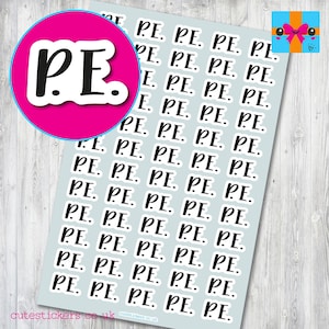 PE Planner Stickers / Physical Education Reminder Sticker / Phys Ed Stickers / Diary Calendar