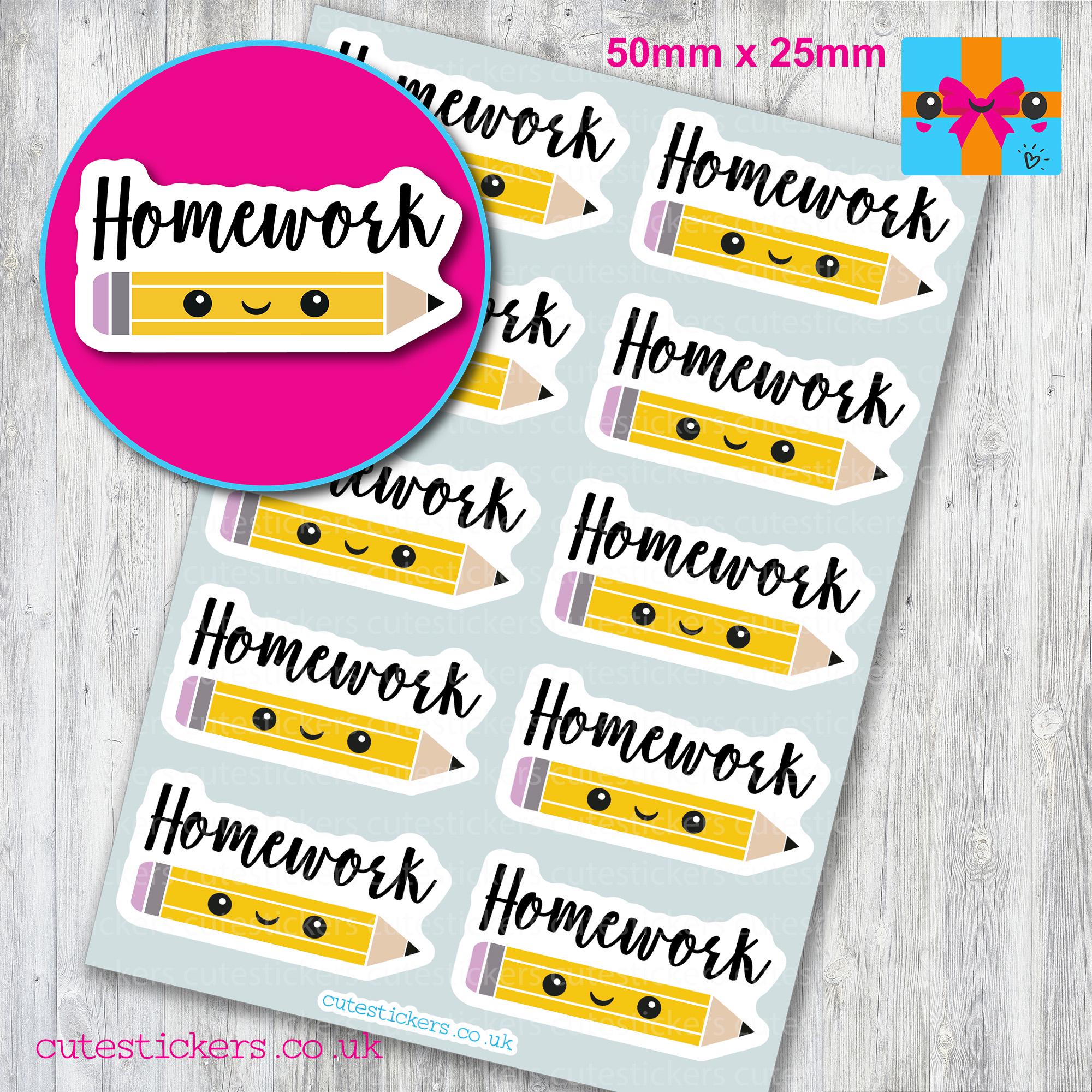 Homework Book Label Stickers / Homework Journal Label Sticker / School ...