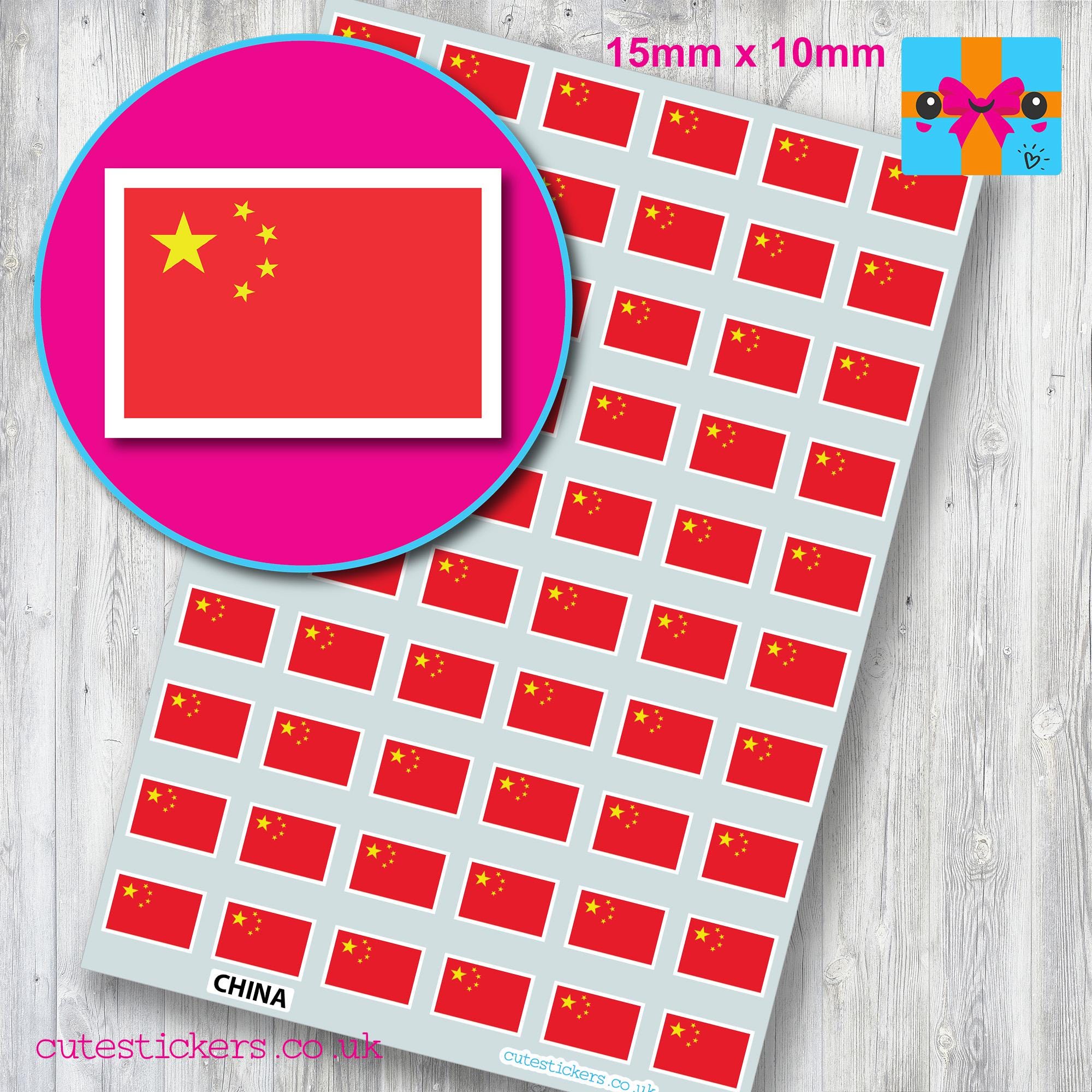 China Chinese Flag Stickers / 3 Sizes: 10mm X 7mm, 15mm X 10mm, 20mm X ...