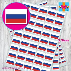 Russia Russian Flag Stickers /  Small Flag Stickers / 10mm x 7mm, 15mm x 10mm, 20mm x 14mm / Event Project Diary Calendar