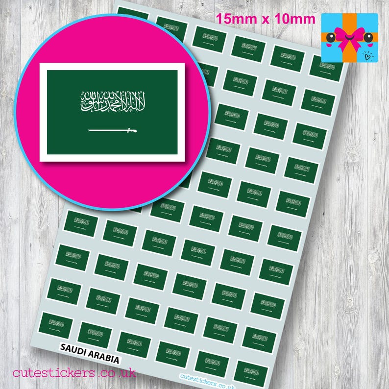 Saudi Arabia Flag Stickers / Saudi Arabian Flag Stickers / 3 Sizes ...