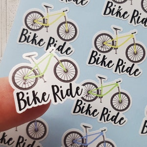 18 Bike Ride Planner Stickers / Bicycle Ride Stickers / Cute Cycling Reminder Stickers