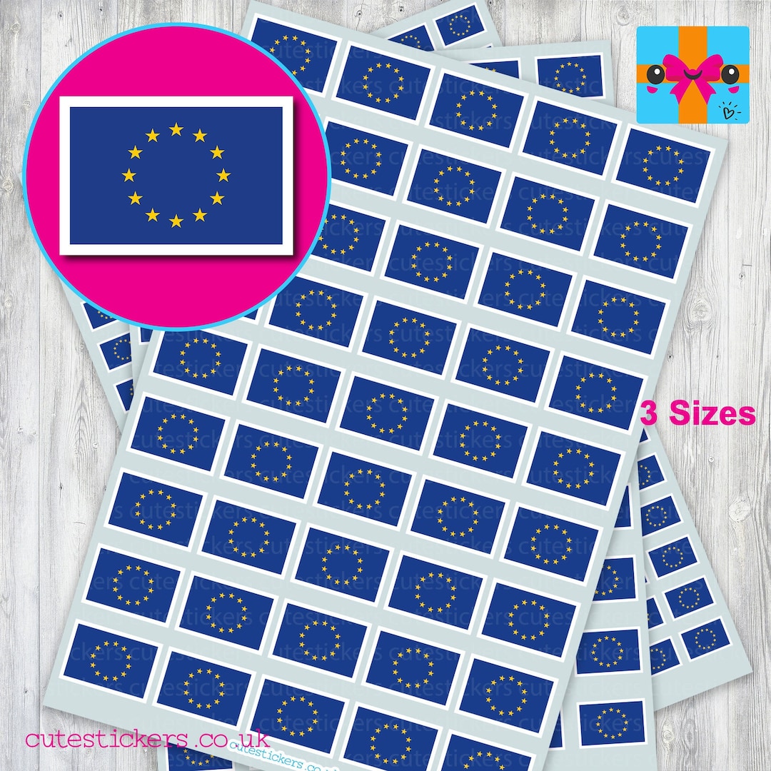 European Union Flag Stickers / EU Flag Stickers / 3 Sizes: 10mm X 7mm ...
