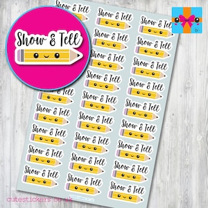 Show & Tell Planner Stickers / Primary Reminder Sticker / School Reminder / Diary Calendar