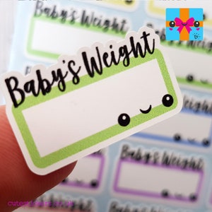 Baby's Weight Tracker Planner Stickers Labels / 24 Baby's Weight Planner Stickers