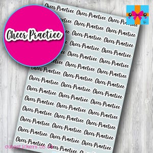 Cheer Practice Planner Stickers / Cheer Practice Reminder Stickers / Script Planner Stickers