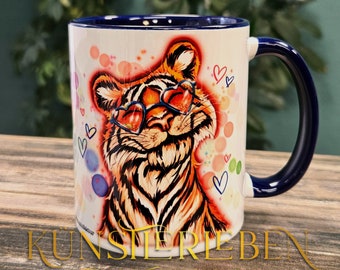 Ceramic mug Tiger/Tiger/Celebrate yourself/Mug/Coffee/Tea/Happiness/Teatime/Coffee break/Holiday/Fun/Beach/Travelling/Sun/Party