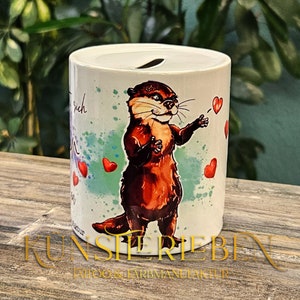 Ceramic money box love/otter/money box/ceramic money box/money gift/birthday gift/wedding fund