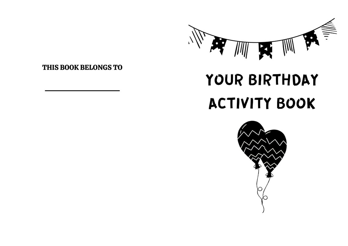 Printable Kids BIRTHDAY ACTIVITY BOOK Party Favours Fun | Etsy