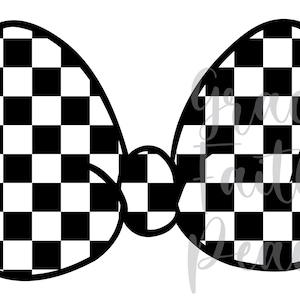 Checkered Bow, svg, dxf, jpg, png