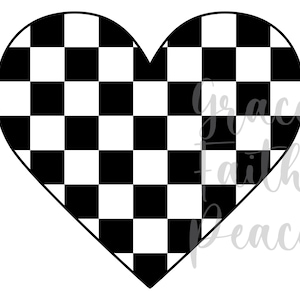 Checkered Heart, svg, dxf, jpg, png