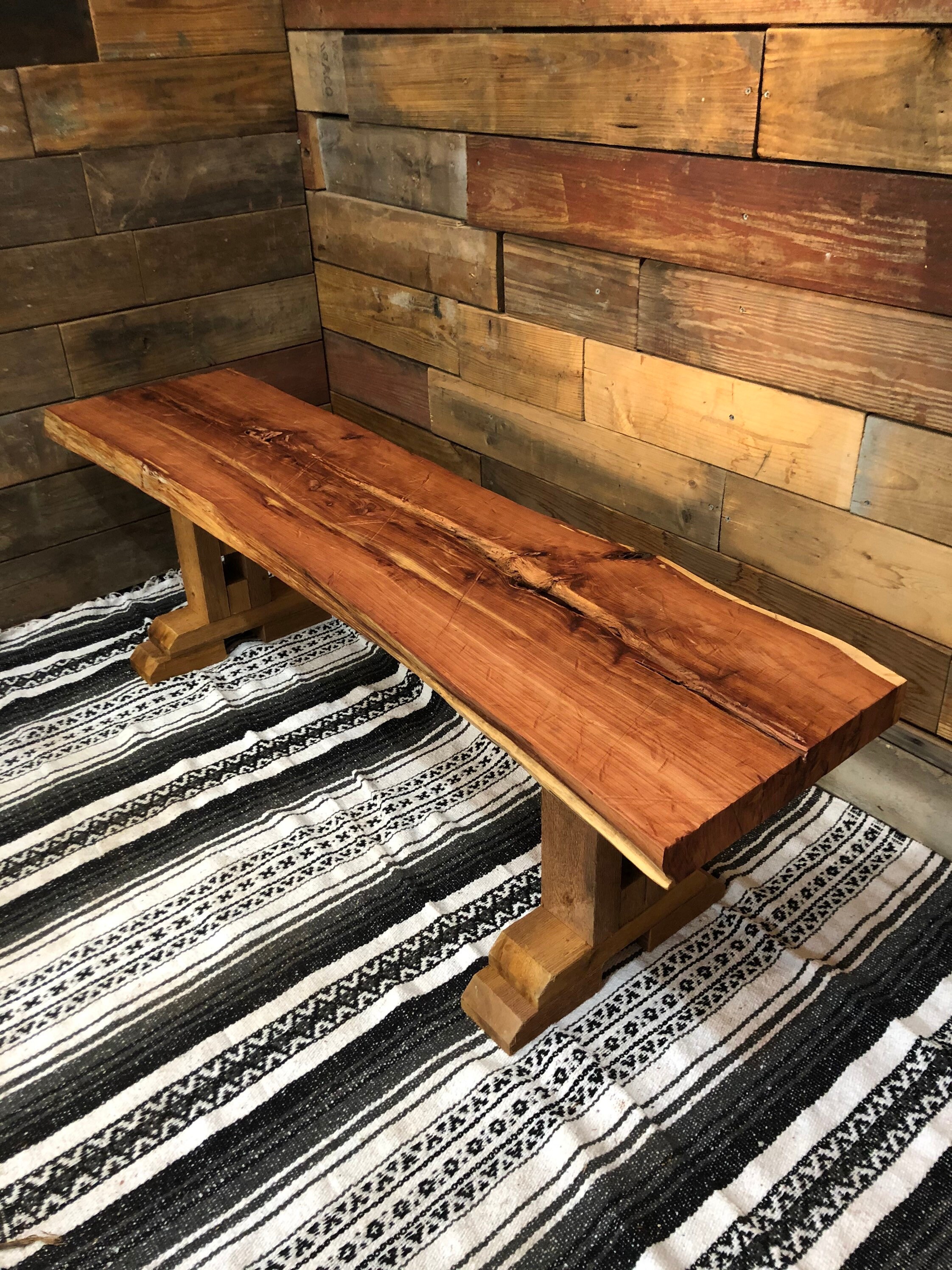 Handmade Rustic Cedar Bench Rough Finish Etsy