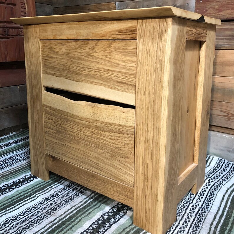 Oak Live Edge Nightstand With Epoxy River Etsy