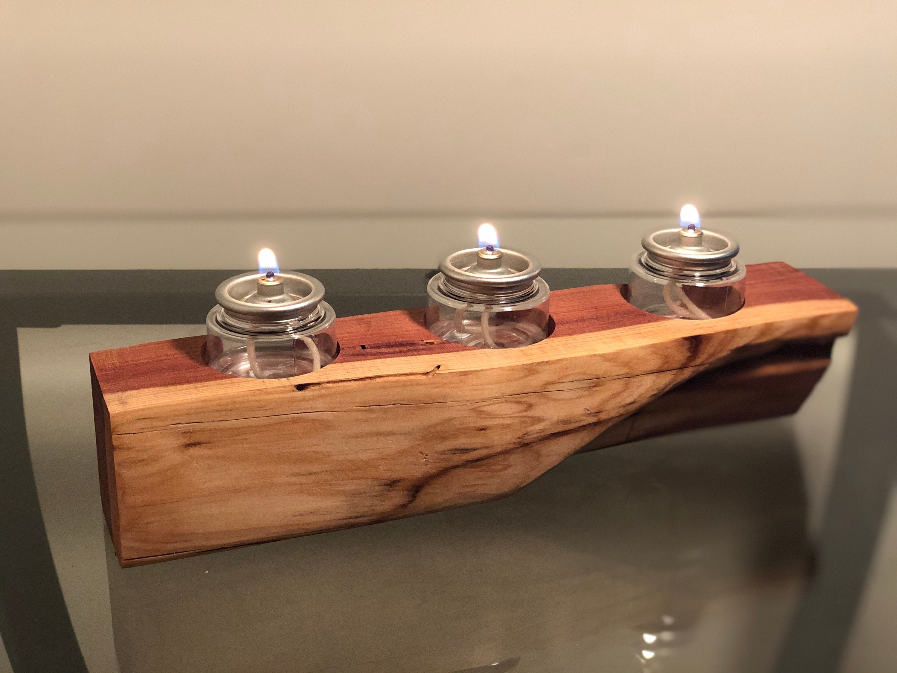 Handmade Cedar TeaCandle Holder Etsy