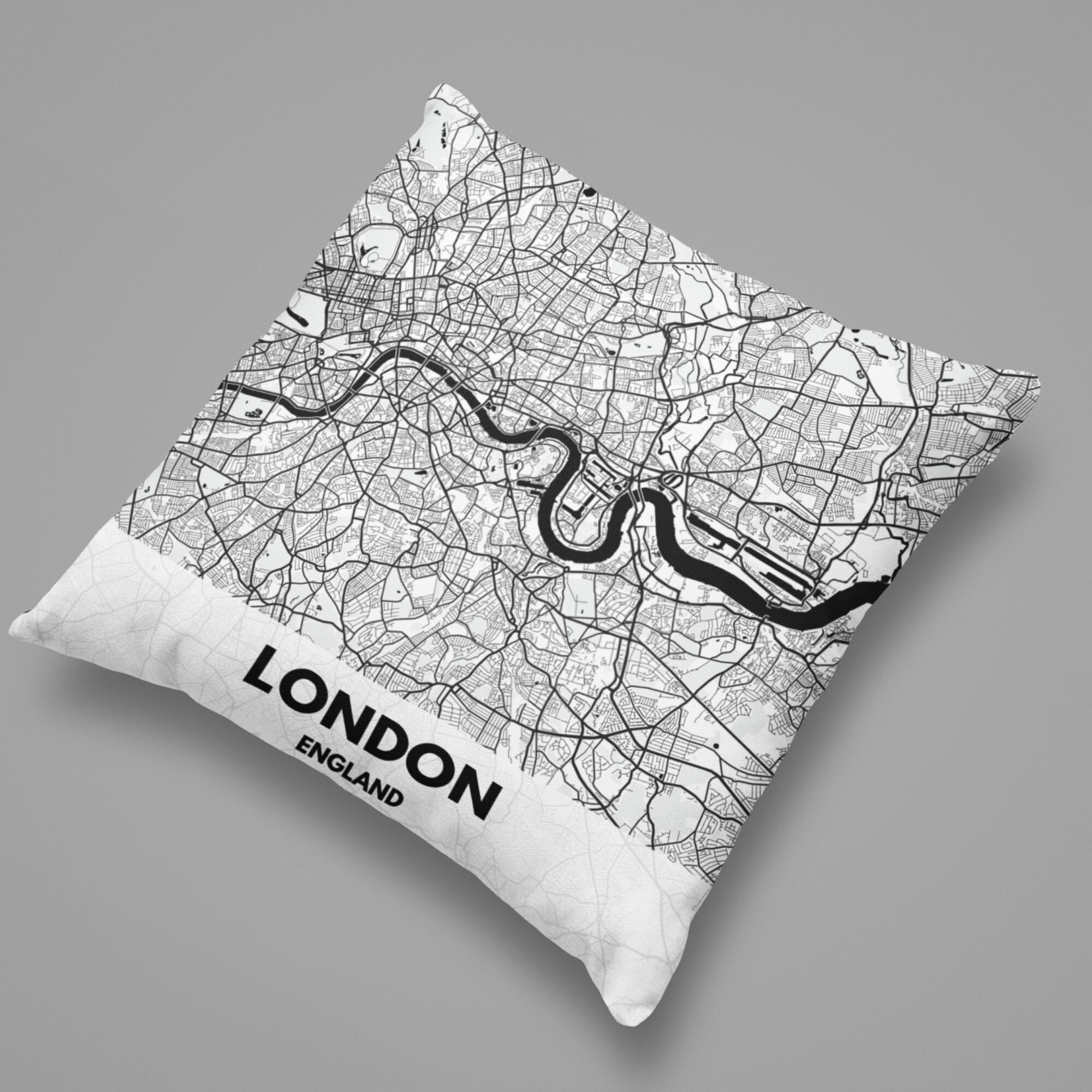 London Map Cushion Personalised Home Gift Map Cushion Etsy