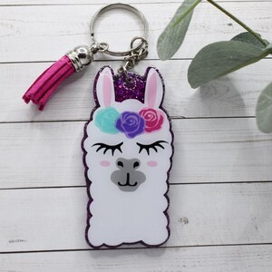 Llama Flower Crown keychain, Llama gifts for girls, For her birthday gift for kids, Personalized Gifts for daughters, Custom gift for friend