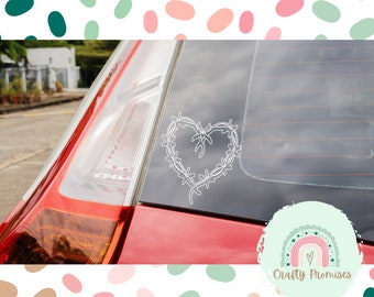 Karol G corazon car decal, Barbed wire heart car decal, Bichota gift for my friends, Car sticker for latinas, Trendy car decals for fans