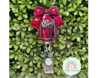 Girly pop soda badge reel, work badge ID , Badge reel coquette lover gift, coquette soda badge reel charm, gift for coquette bestie