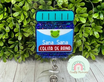 Medicine Jar Badge Reel, Hispanic Heritage Gift for her, Sana Sana Badge Reel, Latino Badge, gift for teacher, Gift for nurse