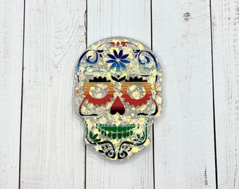 Sugar Skull Badge Reel, Hispanic Heritage Gift for her, Halloween Badge Reel, Gift for her, gift for teacher, Gift for nurse