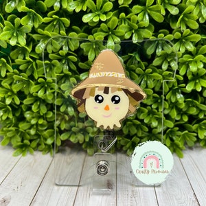 Scarecrow Badge Reel,Badge accessories, Gift for teacher, Gift for her, Birthday gifts, Nurse gifts, doctors gifts, Thank you gifts