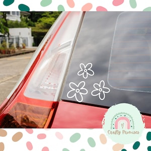 retro flower car decal, car decal for millennial girly, sassy car decal gift for best friend, groovy car accessories for besties, cute decal