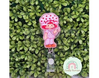 strawberry girl badge ID, nurse strawberry girl badge reel, Berry girl lover work ID, gift for my coworker, birthday gift for peds nurse
