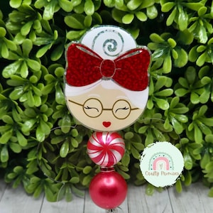Mrs.Claus, Mrs. Claus badge reel, festive gift for teachers and nurses, work secret santa gift, fun festive holiday badge reel for stockings