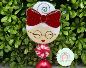 Mrs.Claus, Mrs. Claus badge reel, festive gift for teachers and nurses, work secret santa gift, fun festive holiday badge reel for stockings