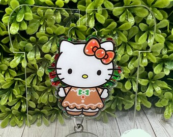 Miezekatze Weihnachten Ausweishalter, kawaii Lebkuchen Miezekatze Ausweishalter, Weihnachtsgeschenk, Weihnachtsgeschenk, Geschenke für Visitenkarten, Weihnachtsmann Geschenk