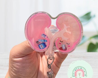 Kidney Shaker Abzeichen Reel, niedliches Krankenschwester Abzeichen ID, lustiges Krankenschwester Arbeitsgeschenk, Geschenk für medizinisches Personal, Urologie Krankenschwester Geschenk, Gesundheitspflegerin