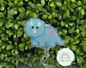 Triceratops Dino Badge Reel, Dinosaurier Ausweishalter, Dinosaurier-Liebhaber Arbeitsgeschenke, Geschenk für Arbeitskollegen Mann, Geschenk für Ps Medizinstudierende