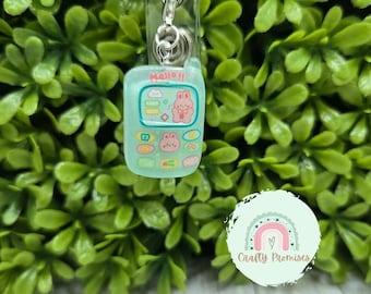Kawaii 90s cellphone charm for badge reel, Nurse MA badge ID charm, Badge reel accessory removable, 90s lover badge reel charm, Nurse gift