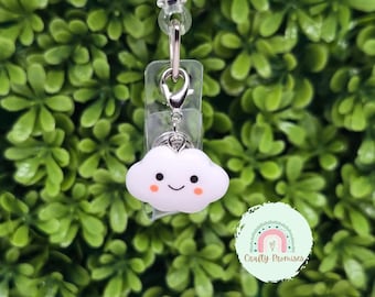 Kawaii cloud charm for badge reel, Nurse MA badge ID charm, Badge reel accessory removable, kawaii lover dainty badge reel charm, Nurse gift